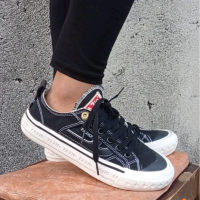 sepatu Pria Wanita casual sneaker Canvas Fazio EFILLE LOW Original - Hitam Putih