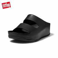 FitFlop SHUV TWO-BAR LEATHER SLIDES簡約造型雙帶涼鞋-女(靚黑色)