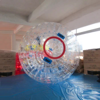 Excited Sport Game Human Size Hamster Ball For Outdoor 2.5M Inflatable Zorb Ball Rental Clear PVC Grass Ball Giant Toy Balls