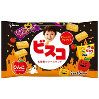 【江戶物語】(特價) Glico 固力果 期間限定 乳酸菌夾心餅乾 蘋果風味  32枚入 乳酸菌餅乾 必思可 日本進口