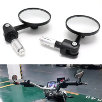 2pcs/Pair Motorcycle Rear View Mirrors Round 7/8" Handle Bar End Foldable Mirror Handlebar Mirror For Motorcycle Motorbike