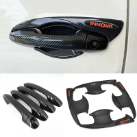Nắp Bát Tay Nắm Cửa Xe Hơi, Cho INNOVA 2016-2024, Họa Tiết Sợi Carbon, Trang Trí, Nắp Bát Tay Nắm Cử