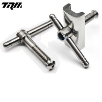1 pair folding bike hinge clamp titanium C buckle for brompton Bike hinge clip titanium wrench ultralight