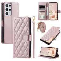 Leather Wallet Card Phone Case For Samsung Galaxy S24 S23 FE S22 Plus S21 Ultra S20 S10 Note 20 10 A54 A34 A14 Flip Cover