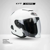Helm KYT KYOTO R SOLID SINGLE VISOR ORIGINAL 100% - Helm half face KYT Putih XL