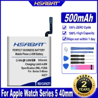 HSABAT Series 5 500mAh Watch Battery for Apple Watch Series 5 40mm 44mm A2277 A2181 Batteries