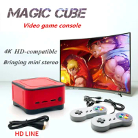 4K Magic cube Arcade game console HD-compatible output TV video Console small speaker box Can add Wireless Gamepad