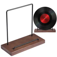 Vinyl Record Organizer Desktop Record Player Disc Stabilizer Wood Display Stand Vinyl Record Storage Music Albums Display Holder