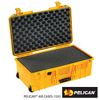 美國 PELICAN 1535 Air 輪座拉桿超輕氣密箱-含泡棉(黃)