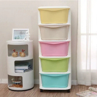 Tủ nhựa kéo 5 tầng đa sắc, tủ nhựa lắp ghép điều chỉnh số tầng có bánh xe 5 màu cao cấp