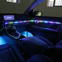 140cm Car Ambient Light 64 Color Acrylic Strips 110cm 90cm 75cm 35cm 20cm Full Colors RGB Car Interior Bluetooth App Control
