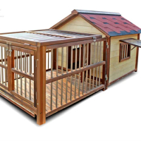 Pet Villa Large Kennels Solid Wood Dog Houses Outdoor Dog House Waterproof and Rainproof Winter Warm Outdoor House for Dogs GM