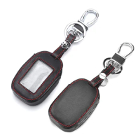 Leather case 2-way Car alarm System For Starline B92 B94 LCD remote control key Fob cover keychain alarm cover