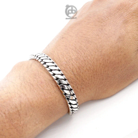 Gelang Pria Sterling Silver 925 Perak Bali Woluan Mediano