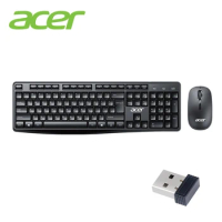 Acer Wireless Keyboard Mouse Combo Ergonomics Full-Size 2.4G USB Silent Office Gaming Keyboard Mouse Set for Computer Laptop PC