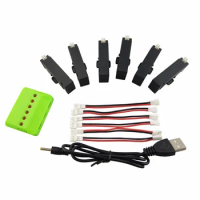 6PCS 3.7v 400mah lithium battery + 1 charge 6 balanced charger For H37 mini H37mini helicopter With folding four-axis aircraft