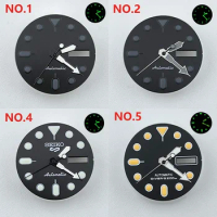NH36 Dial 28.5mm Watch Dial S Dial Green Luminous MOD Parts for Seiko NH35 NH36 Automatic Movement Watch Accessory Repair Tools