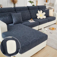 Elastic sofa cushion cover backrest cover chaise lounge sofa cover 3D Jacquard velvet fabric L shape loveseat sofa slipcover