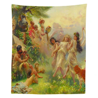 Happy Arcadia Greek Mythology Tree Demon Wilderness Of The Fairy And Other Gods Tapestry By Ho Me Lili For Livingroom Decor