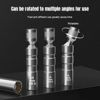 Spark Plug Socket 12 Angle Magnetic Socket Wrench Thin Wall Universal Car Repair Tool