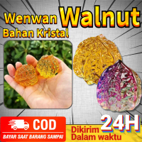 Bisa COD Hiasan Bola Kebugaran Amber Berubah Warna dan Emas Gaya Baru Wenwan Walnut kristal Feng shu