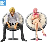 Bandai Original One Piece Anime Desktop Figure Sofa Shape Doll Vinsmoke Reiju Sanji Usopp Ain Classic Animation Model Toys Gifts