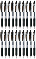 ปากกาหมึกซึมแบบยืดหดได้ Zebra Sarasa Clip 0.3 ด้ามยาง 0.3 มม. หมึกสีดำ ชุดมูลค่า 20 ชิ้น