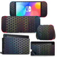 Geometry Style Vinyl Decal Skin Sticker For Nintendo Switch OLED Console Protector Game Accessoriy NintendoSwitch OLED
