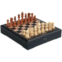 High Quality Wooden Chess Foldable Mini Chess Board Set Solid Wood Chess Pieces Portable Board Game Children's Birthday Gifts