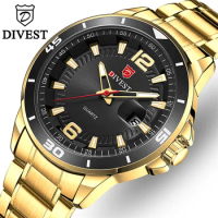 DIVEST Watches Mens Top Brand Luxury Fashion Casual Sport Waterproof Quartz Date Wrist Watch Men Male Military Relogio Masculino