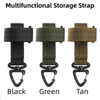 Outdoor Keychain Tactical Gear Clip Keeper Pouch Belt Keychain Webbing Gloves Rope Holder Military Hook Nylon Webbing Keyring
