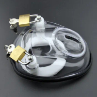 Hot Sale Male Plastic Chastity Devices With Two Rings Cock Cage Penis Lock Bondage Chastity Cage ,Chastity Belt BDSM Sex Toys
