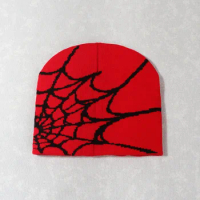 1pc Unisex Spider Web Pattern Men's Knitted Hat for Outdoor Street Halloween Party in Autumn and Winter Ideal Choice for Gifts