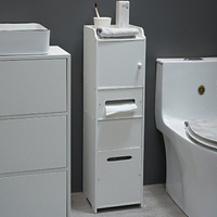 馬桶邊櫃 夾縫櫃 衛生間置物架置地式防水防潮浴室收納櫃廁所馬桶邊櫃夾縫櫃帶抽屜『XY37673』