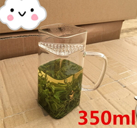 加厚耐熱玻璃 月牙杯 帶茶隔過濾泡茶器個人杯水杯花茶綠茶杯茶具
