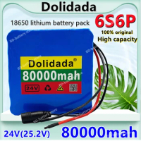 New 6s6p lithium battery 25.2V 80000mah bicycle lithium battery pack 350W-450W-500W electric bicycle motor