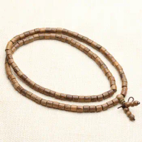 Tibetan Buddhism 108 Wenge Wood Prayer Barrel Beads Mala Necklace