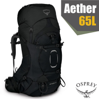 美國 OSPREY Aether 65 輕量登山健行背包L/XL.附防水背包套_黑 R
