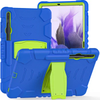PC Stand Coque Cover for Samsung Galaxy Tab S7 FE Plus T970 S7FE 5G 12.4 T730 T733 T736B T736N Case Shockproof Silicone Fundas