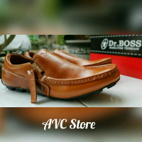 Sepatu Casual Kulit Asli Dr. boss Tan Pria flat shoes