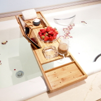 浴缸置物架歐式伸縮防滑浴缸支架衛生間浴盆木桶多功能泡澡置物架