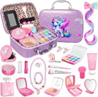 Pretend Makeup for Toddlers Kids Pretend Play Makeup Set for Little Girls Fake Toy Makeup Set with P