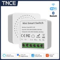 TNCE 16A Mini Tuya Wifi DIY Light Switches Module 1/2-way Relay Control Timer Wireless Switch Work With Alexa Google Home