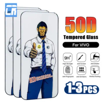 1-3Pcs 50D Full Cover Tempered Glass For Vivo V23e 5G High Quality Screen Protectors For Vivo V23e Protective Film Accessories
