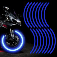 17-19'' Universal Reflective Wheel Rim Stripe Decal Sticker for Motorcycle Wheels Car Cycling Bicycle Night Safety Decoration