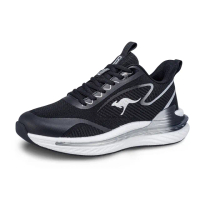 【KangaROOS】男 RUN DASH 科技機能跑鞋 流線優雅 支撐穩定 輕量透氣(黑-KM41360)
