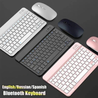 Russian Wireless Bluetooth Keyboard for Tablet ipad Mini Keyboard and Mouse Portuguese/ Spanish Keyboard Kit for ipad Pro Air 4