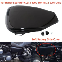 For Harley Sportster Iron XL883 XL1200 48 72 Roadster Custom XR 2004-2013 Motorcycle Gloss Black Left Battery Side Cover Fairing