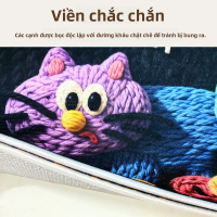 Wool Loop Pile Water-Absorbent Doormat Entrance Dirt-Resistant Mat Bathroom Non-Slip Floor Mat Bathr
