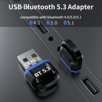 Bluetooth Receiver USB Wireless Adapter 5.3 Penyambung Bluetooth Audio Mobil Speaker Car